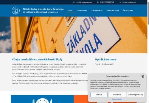 Základní škola a Mateřská škola, Jaroslavice, okres Znojmo nabízí práci na pozici Učitel/ka na 2. stupni  ZŠ v obci Jaroslavice
