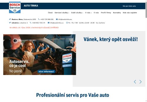 Webové stránky AUTO TRNKA s.r.o., Rosice