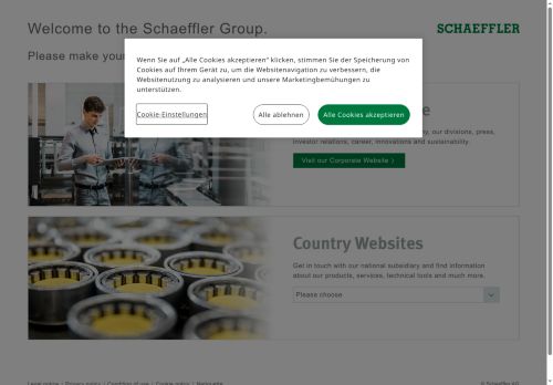 Webové stránky Schaeffler Production CZ s.r.o., Svitavy