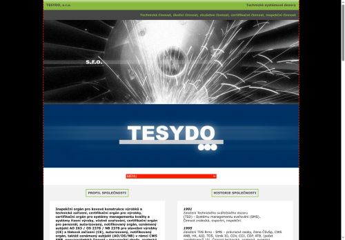 Webové stránky TESYDO, s.r.o., Brno