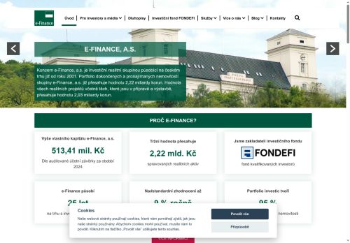 Webové stránky e-Finance Developer, s.r.o., Brno