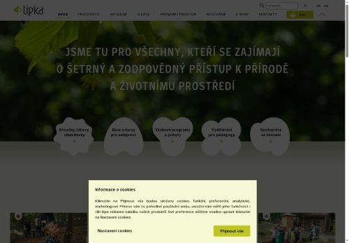 Lipka - školské zařízení pro environmentální vzdělávání Brno, příspěvková organizace nabízí práci na pozici LEKTOR/LEKTORKA EKOLOGICKÝCH VÝUKOVÝCH PROGRAMŮ v obci Ostrov u Macochy