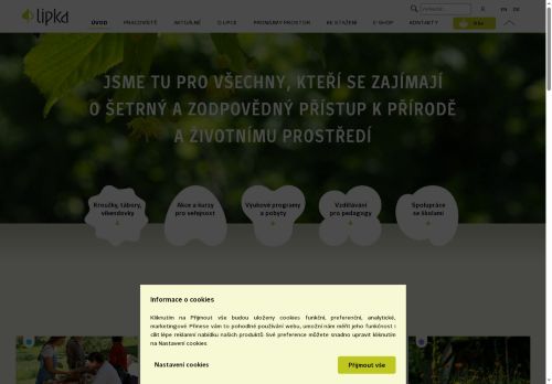 Lipka - školské zařízení pro environmentální vzdělávání Brno, příspěvková organizace nabízí práci na pozici provozní pracovnice/pracovník (výdej stravy, úklid a jiné pomocné práce) v obci Ostrov u Macochy
