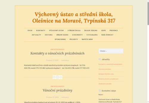 Výchovný ústav a střední škola, Olešnice na Moravě, Trpínská 317 nabízí práci na pozici Učitel /ka učebního oboru opravářské práce a zahradnická výroba - teorie a praxe v obci Olešnice