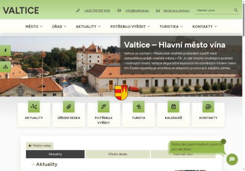 Webové stránky Město Valtice, Valtice