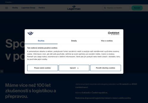 Webové stránky Lagermax Logistics Czech s.r.o., Praha