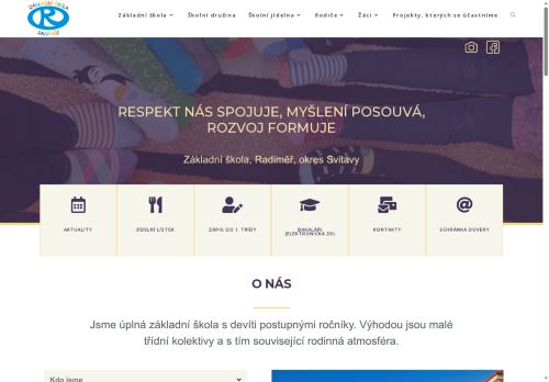 Webové stránky Základní škola, Radiměř, okres Svitavy, Radiměř