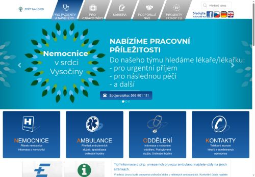 Nemocnice Nové Město na Moravě, příspěvková organizace nabízí práci na pozici KUCHAŘ/KUCHAŘKA v obci Nové Město na Moravě