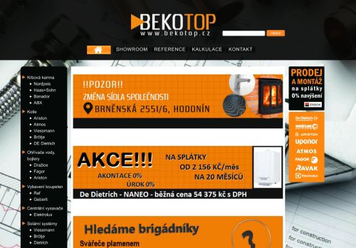 Webové stránky BEKOTOP s.r.o., Hodonín