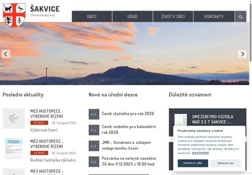 Obec Šakvice nabízí práci na pozici TECHNICKÝ PRACOVNÍK/ TECHNICKÁ PRACOVNICE OBCE v obci Šakvice