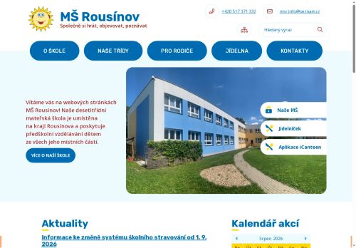 Webové stránky Mateřská škola Rousínov, Rousínov