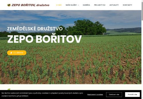 Webové stránky ZEPO Bořitov, družstvo, Bořitov