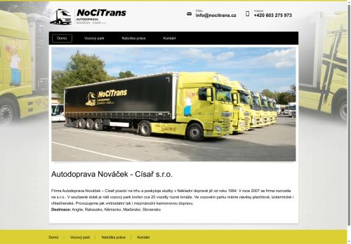 Webové stránky Autodoprava Nováček Císař s. r. o., Rosice