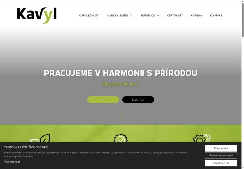 Webové stránky KAVYL spol. s r.o., Mohelno