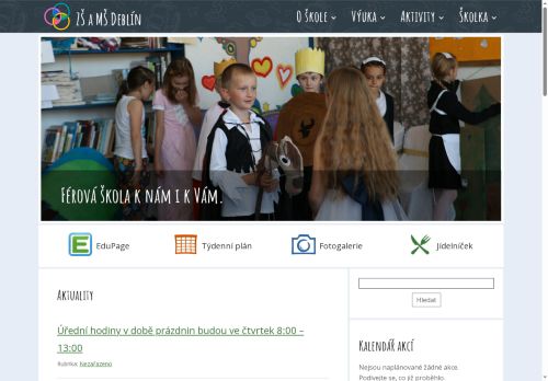 Webové stránky Základní škola a Mateřská škola, Deblín, okres Brno-venkov, příspěvková organizace, Deblín