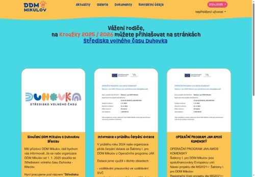 Zobrazit webové stránky Dům dětí a mládeže Mikulov