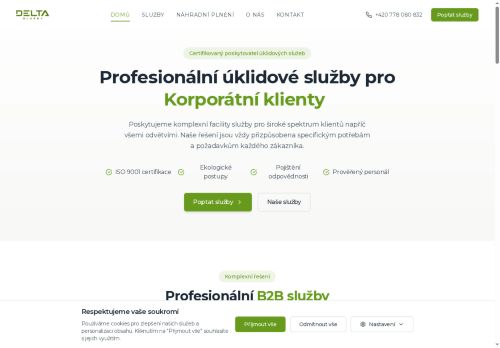 Webové stránky DELTA služby, s.r.o., Bystřice pod Hostýnem