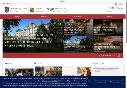 Webové stránky Ministerstvo obrany, Praha