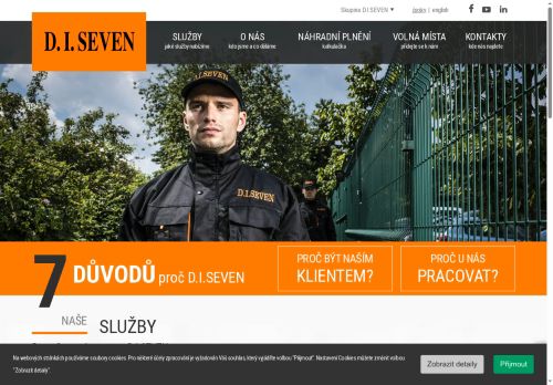 Webové stránky D.I. SEVEN, a.s., Modřice