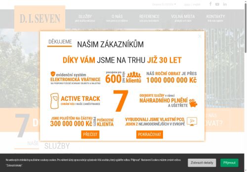 D.I.SEVEN SERVICE s.r.o. nabízí práci na pozici Pracovník ostrahy (m/ž) v obci Týnec nad Labem