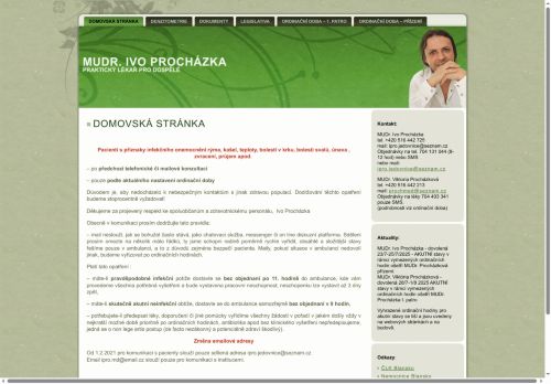 Zobrazit webové stránky Praktický lékař pro dospělé - MUDr. Viktoria Procházková