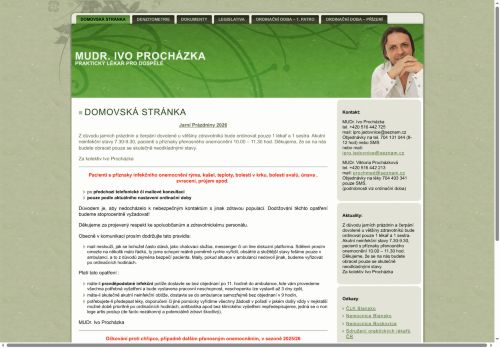 Zobrazit webové stránky Praktický lékař pro dospělé - MUDr. Viktoria Procházková