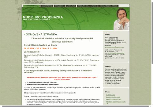 Zobrazit webové stránky Praktický lékař pro dospělé - MUDr. Ivo Procházka