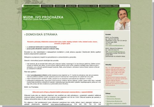 Zobrazit webové stránky Praktický lékař pro dospělé - MUDr. Viktoria Procházková