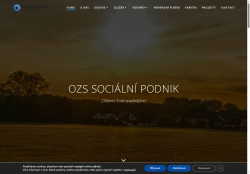 Webové stránky OZS sociální podnik s.r.o., Prostějov
