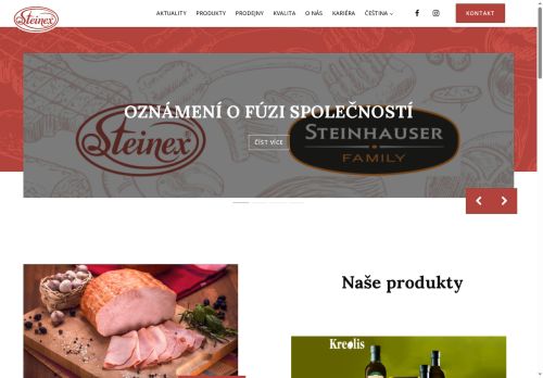 STEINEX a.s. nabízí práci na pozici Pracovník masné výroby (m/ž) v obci Kuřim