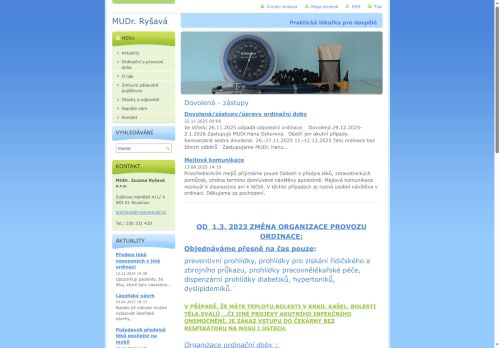 Zobrazit webové stránky Praktický lékař - MUDr. Zuzana Ryšavá