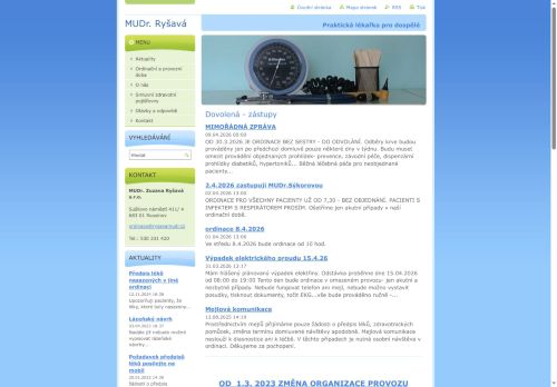 Zobrazit webové stránky Praktický lékař - MUDr. Zuzana Ryšavá
