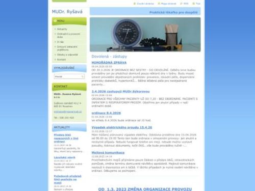 Praktický lékař - MUDr. Zuzana Ryšavá