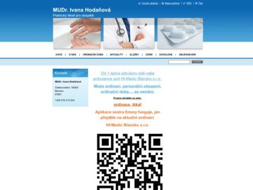 Praktický lékař pro dospělé - MUDr. Ivana Hodaňová