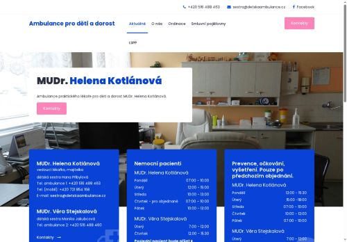 Zobrazit webové stránky Praktický lékař pro děti a dorost - MUDr. Věra Stejskalová