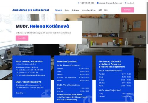 Zobrazit webové stránky Praktický lékař pro děti a dorost - MUDr. Helena Kotlánová
