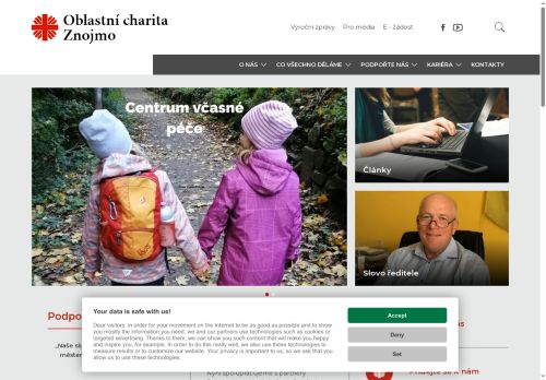 Webové stránky Diecézní charita Brno, Znojmo