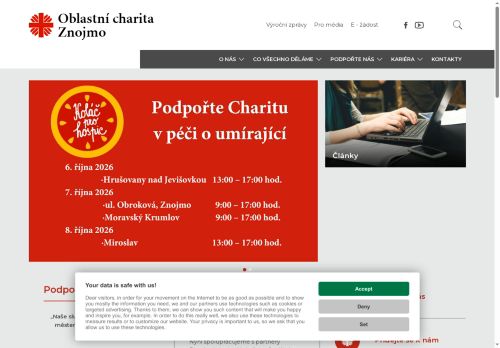 Webové stránky Diecézní charita Brno, Znojmo