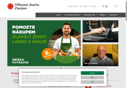 Webové stránky Diecézní charita Brno, Znojmo