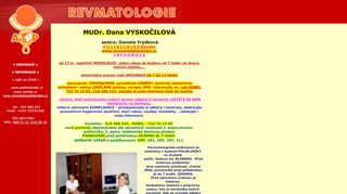 Zobrazit webové stránky Revmatologická ambulance - MUDr. Dana Vyskočilová