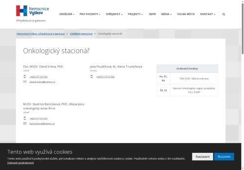 Zobrazit webové stránky Onkologická ambulance a stacionář - MUDr. Jiří Bukvald