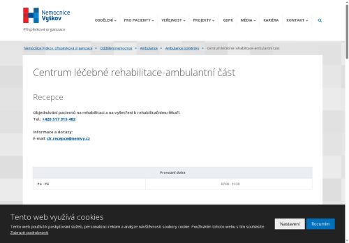 Zobrazit webové stránky Rehabilitace - MUDr. Milena Neckařová