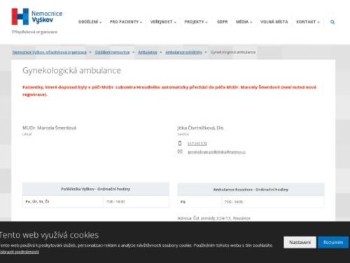 Gynekologická ambulance - MUDr. Lubomír Hroudný