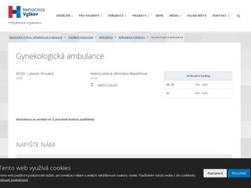 Gynekologická ambulance - MUDr. Lubomír Hroudný
