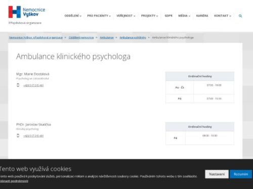 Ambulance klinického psychologa - MUDr. Marie Trávníčková