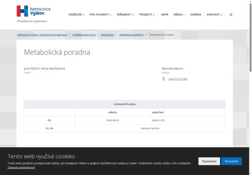 Zobrazit webové stránky Metabolická poradna - prim MUDr. Hana Halámková