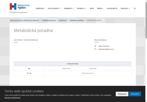 Zobrazit webové stránky Metabolická poradna - prim MUDr. Hana Halámková