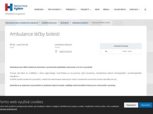 Ambulance léčby bolesti - MUDr. Lucie Zmrzlá