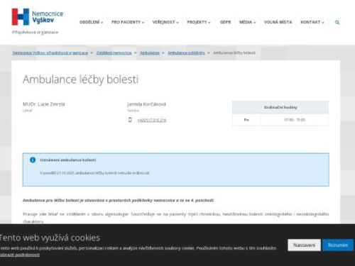 Ambulance léčby bolesti - MUDr. Lucie Zmrzlá