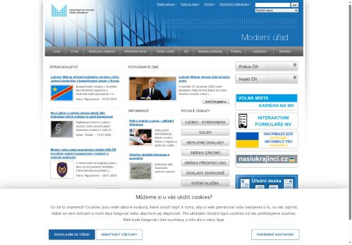 Webové stránky Ministerstvo vnitra, Praha
